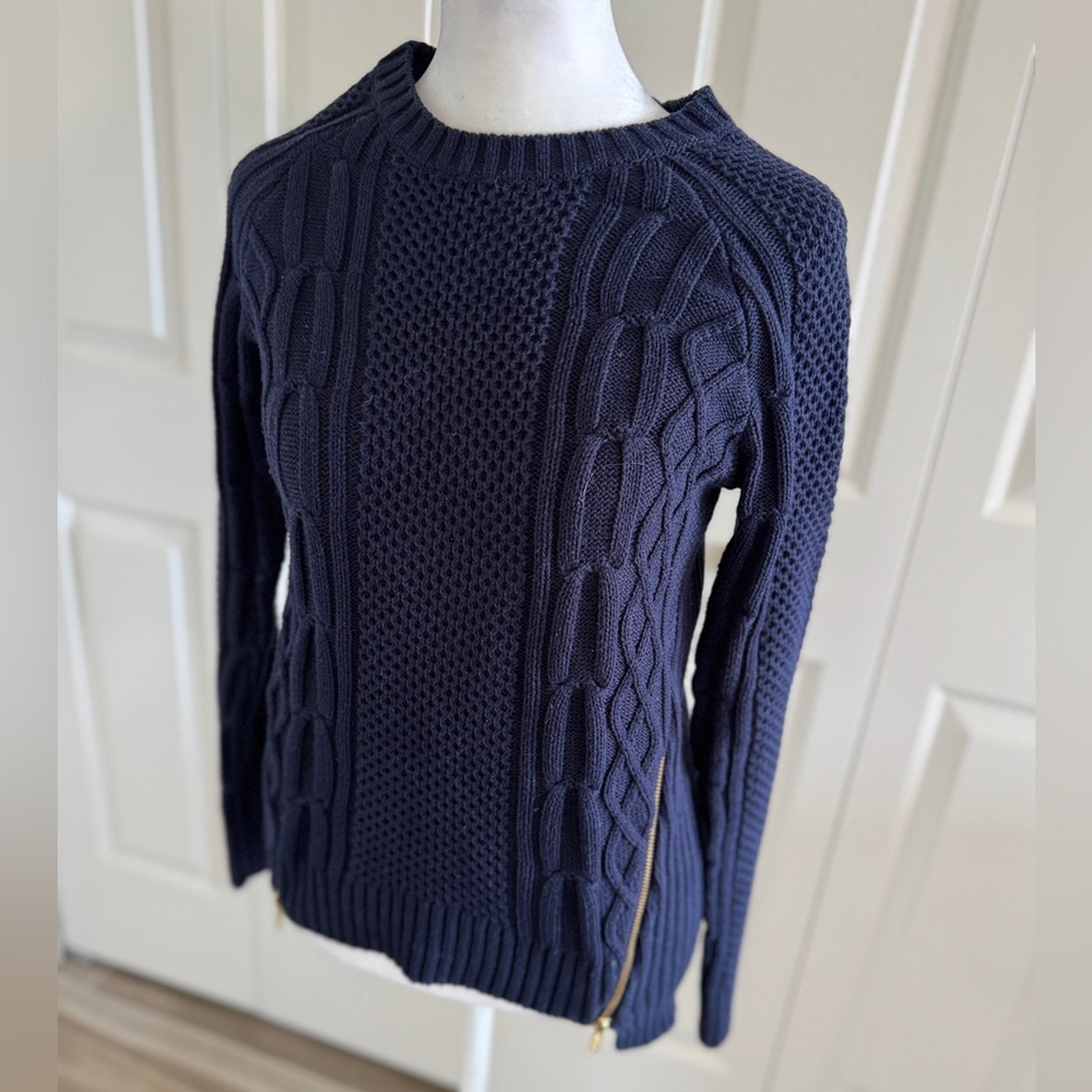 Blue CAbi Cable Knit Sweater - Like New